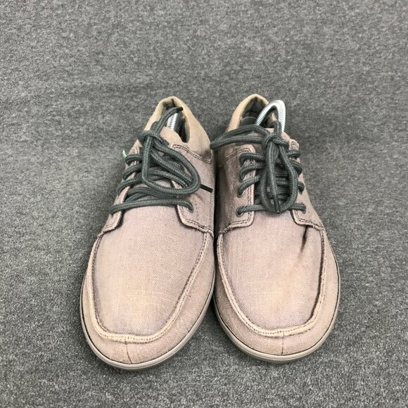 NWOT Sanuk Pick Pocket Lace Sidewalk Surfer Gray Canvas Men’s 13 Hidden Pocket - Picture 3 of 5